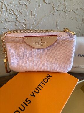 Light Pink Denim Mini KeyPouch